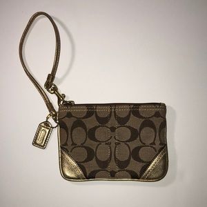 Gold Coach Small Wristlet